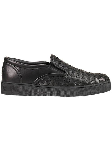 Intrecciato Nappa Dozer Slip-On Black - BOTTEGA VENETA - BALAAN.