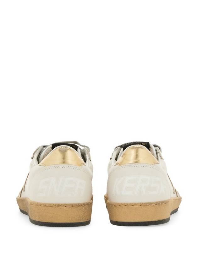 Women's Ballstar Leather Upper Laminate Star Heel Tab Low Top Sneakers Milk Gold - GOLDEN GOOSE - BALAAN 6