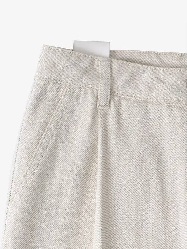 Denim Wide Slacks Cream Beige - NOIRER FOR WOMEN - BALAAN 6