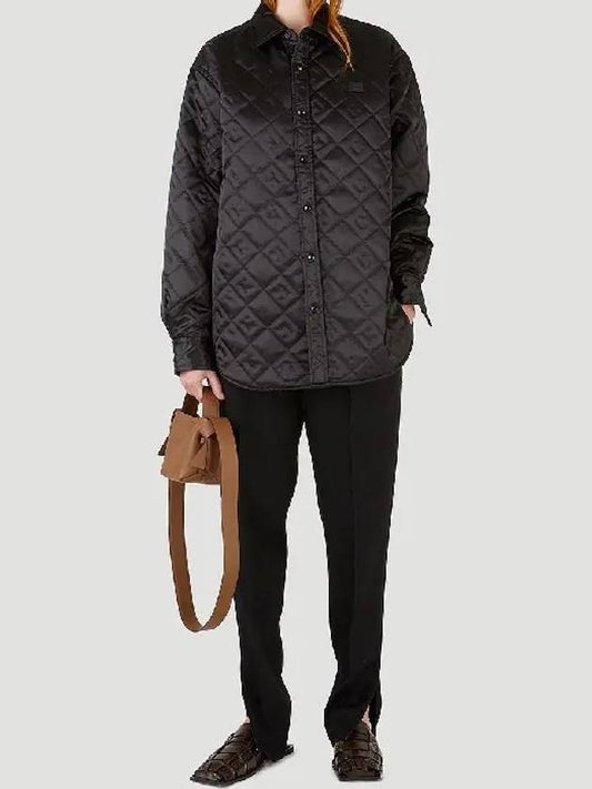 Signature embroidered face patch quilted jacket black CB0065 - ACNE STUDIOS - BALAAN 2