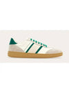 Gancini Suede Fabric Low Top Sneakers White Green - SALVATORE FERRAGAMO - BALAAN 2