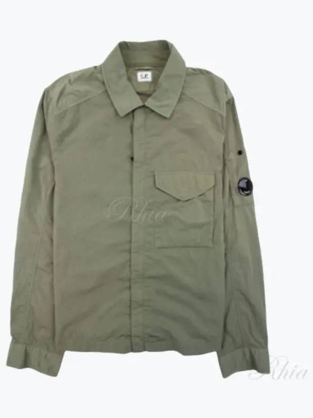 Men's Chrome R Over Shirt Zip Up Jacket Green - CP COMPANY - BALAAN 2