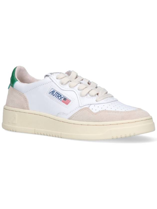 Medalist Suede Green Tab Low Top Sneakers White Beige - AUTRY - BALAAN 3