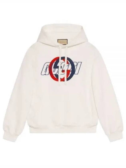 GG Interlocking Cotton Hoodie White - GUCCI - BALAAN 2