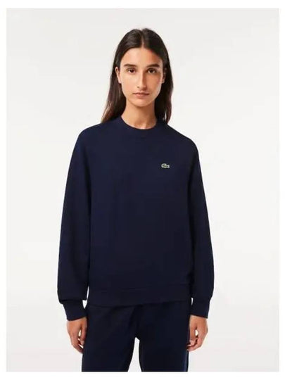 Essential Crew Neck Relaxed Fit Sweatshirt Navy - LACOSTE - BALAAN 2