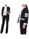 Double Face 4Bar Wool Cardigan Navy - THOM BROWNE - BALAAN 2