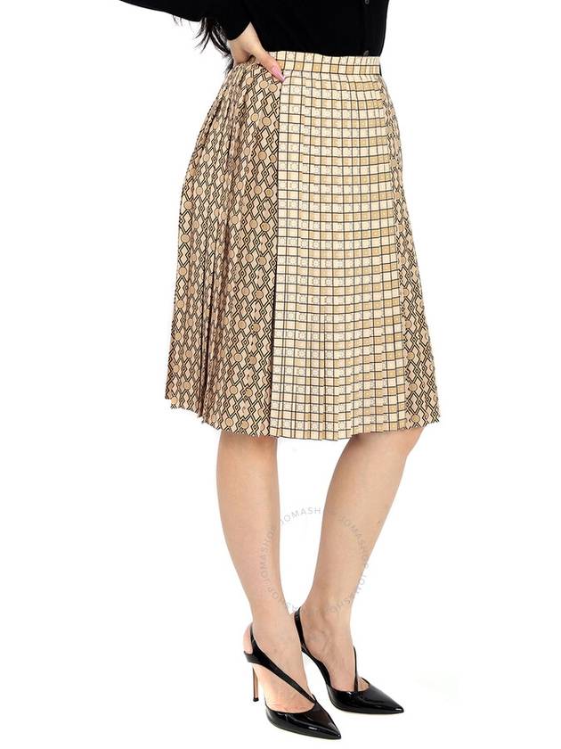 multi panel pleated skirt beige - BURBERRY - BALAAN 4