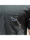 Navy Fox Patch Classic Pocket Short Sleeve T-Shirt Black - MAISON KITSUNE - BALAAN.