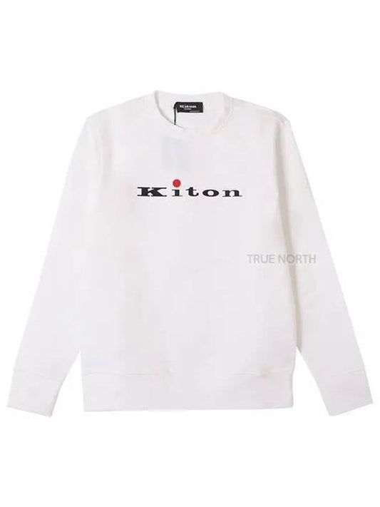 Logo Print Cotton Sweatshirt White - KITON - BALAAN 2