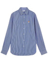 Fox Head Stripe Long Sleeve Shirt Blue - MAISON KITSUNE - BALAAN 2