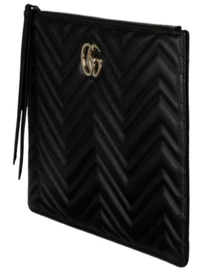 GG Marmont Large Pouch Black Gold Metal Clutch - GUCCI - BALAAN 2