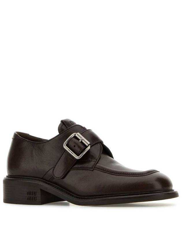 Leather Brogue Loafers Brown - MIU MIU - BALAAN 3