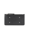 Pebble Leather Stitch Logo Zipper Card Wallet Black - MAISON MARGIELA - BALAAN 2