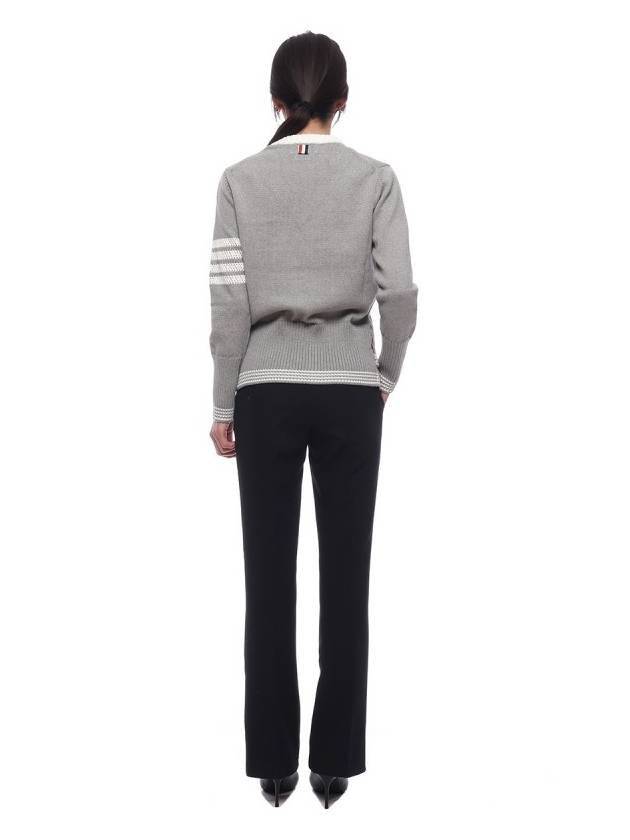 4 Bar Stripe Cotton Sweatshirt Grey - THOM BROWNE - BALAAN 6