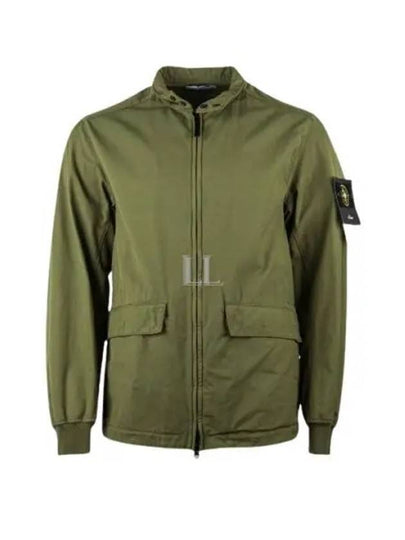 Men's Batavia Nylon Cotton Zip-Up Jacket Khaki - STONE ISLAND - BALAAN 2