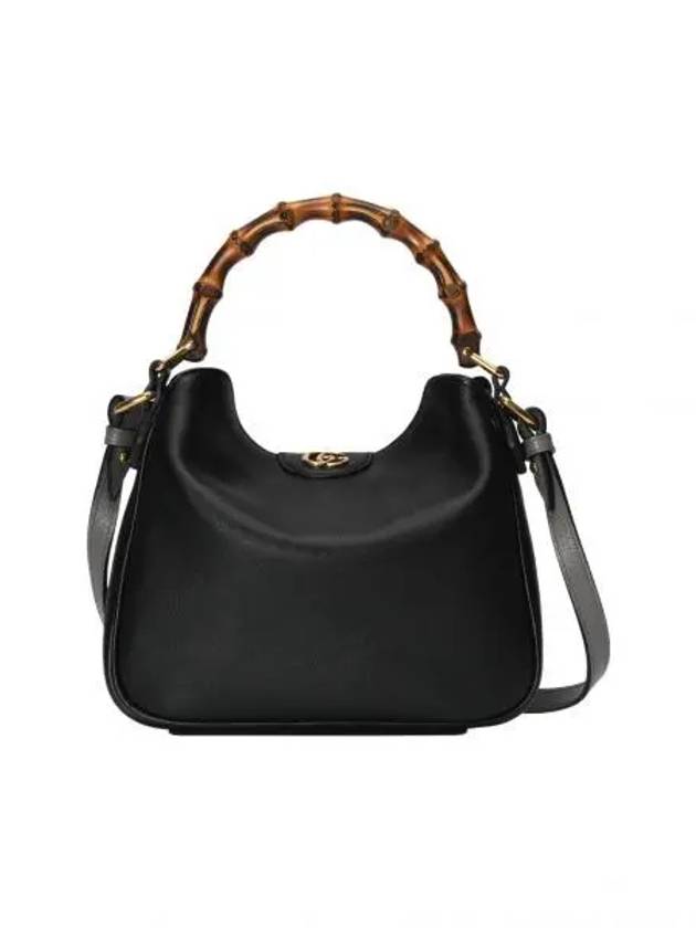 Diana Small Leather Tote Shoulder Bag Black - GUCCI - BALAAN 2