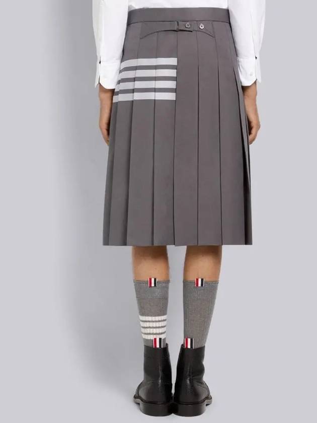 Men's Hairline Madras Check Backstrap Pleated Skirt Medium Grey - THOM BROWNE - BALAAN 5