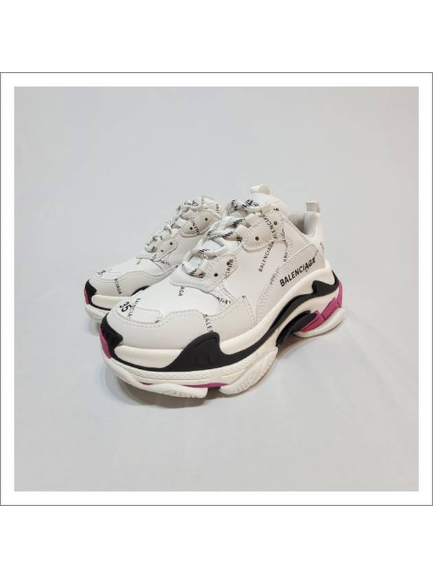 Triple S All Over Logo Low Top Sneakers Pink White - BALENCIAGA - BALAAN 2