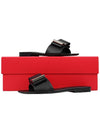 Double Bow Slippers Black - SALVATORE FERRAGAMO - BALAAN 11