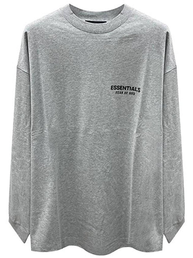 Essential Logo Jersey Long Sleeve Light Heather Gray Men s T Shirt 125HO244378F 127 TJ - FEAR OF GOD - BALAAN 1