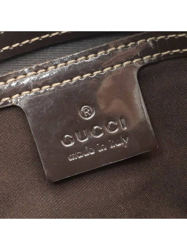 PVC GG logo brown patent trimming JOY Boston tote bag 193603 - GUCCI - BALAAN 9