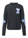 Men s Louis Vuitton Sweater Chunky Wool Blend Pullover Knit Dark Gray - HERMES - BALAAN 5