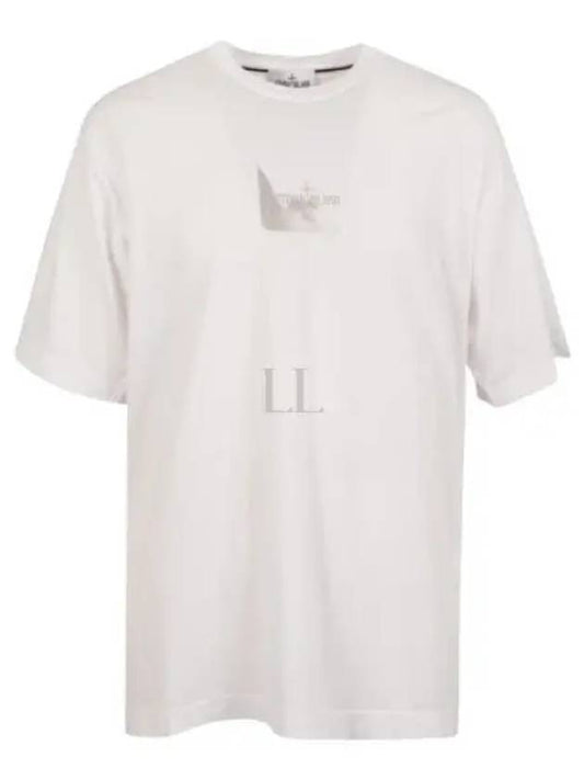 Logo Print Short Sleeve T-Shirt White - STONE ISLAND - BALAAN 2