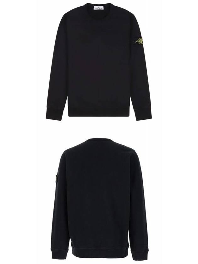 Wappen Patch Crew Neck Cotton Sweatshirt Black - STONE ISLAND - BALAAN 5