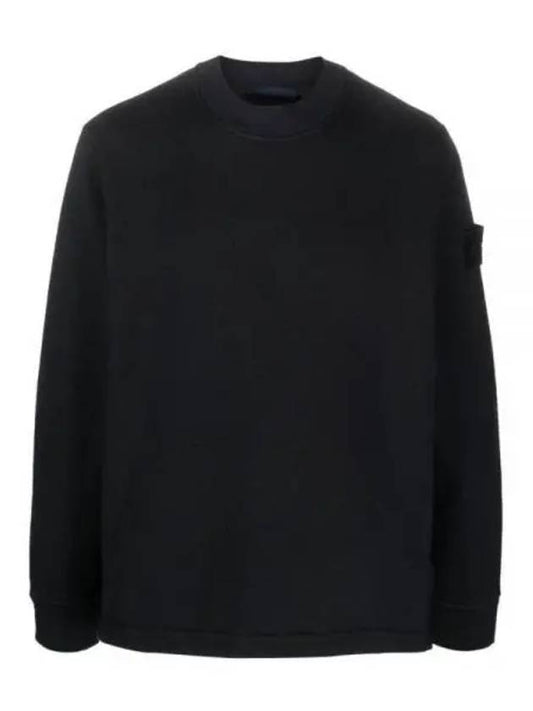 Ghost Piece Cotton Jersey Crew Neck Sweatshirt Navy - STONE ISLAND - BALAAN 2