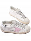 Women's Superstar Silver Heel Tab Pink Star Low Top Sneakers White - GOLDEN GOOSE - BALAAN 6