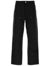 24SS Logo Patch Double Knee Pants Black I03150132 8901 - CARHARTT - BALAAN 1