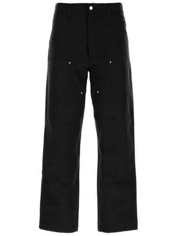 24SS Logo Patch Double Knee Pants Black I03150132 8901 - CARHARTT - BALAAN 1