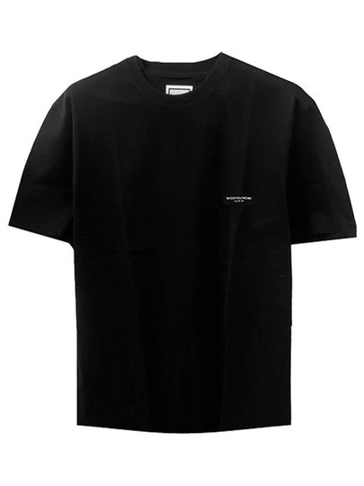 Square Patch Logo Short Sleeve T-Shirt Black - WOOYOUNGMI - BALAAN 2