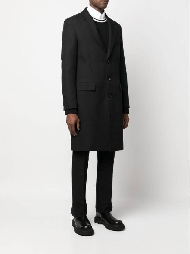 Men's Virgin Wool Single Coat Black - AMI - BALAAN 5