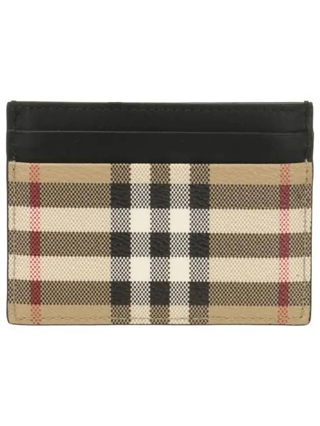 Men's Check Vintage Card Wallet Beige A7026 - BURBERRY - BALAAN 4