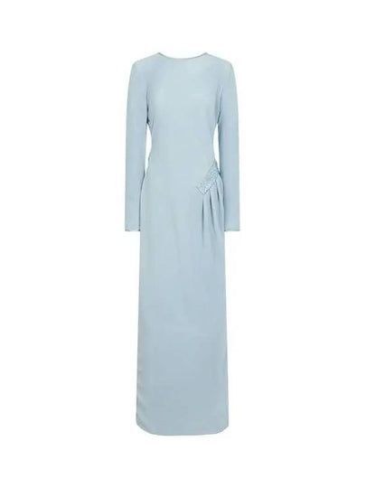 Women s Rhinestone Patch Pleated Dress Light Blue - GIORGIO ARMANI - BALAAN 1