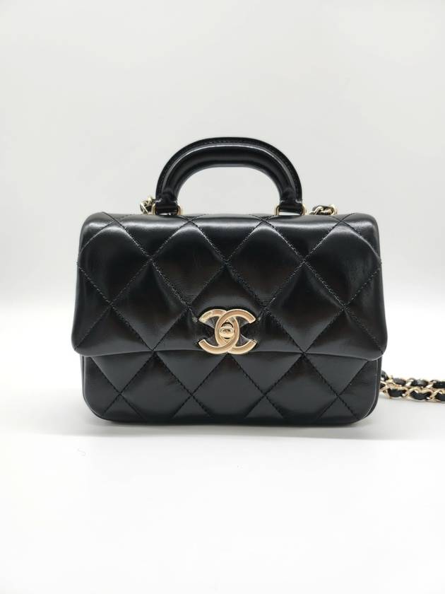 Chain Lambskin Mini Bag Gold Black - CHANEL - BALAAN 3