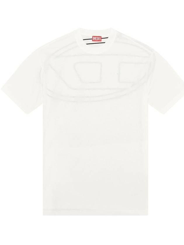 Maxi Oval D Embroidery Short Sleeve T-Shirt White - DIESEL - BALAAN 2