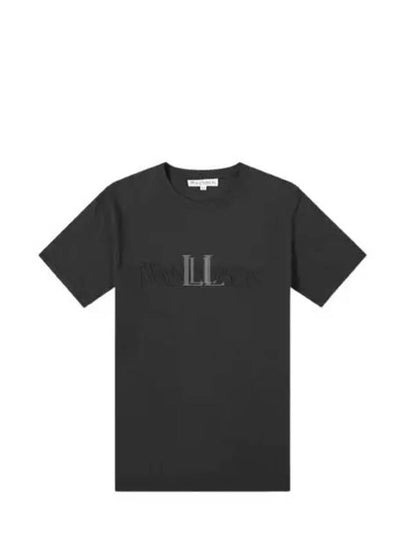 Embroidered Logo Cotton Short Sleeve T-Shirt Black - JW ANDERSON - BALAAN 2