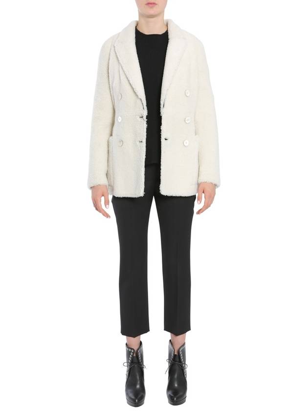 Women's Wool Double Coat White - ALEXANDER MCQUEEN - BALAAN 4