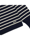 Striped Crewneck Knit Top Nautic Blue White - AMI - BALAAN 6