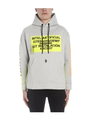 Two-Tone Hooded Top Fluorescent Yellow Grey - MARCELO BURLON - BALAAN 1