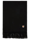 Small Fox Head Patch Wool Muffler Black - MAISON KITSUNE - BALAAN 2