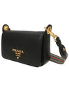 Logo Calfskin Cross Bag Black - PRADA - BALAAN 3