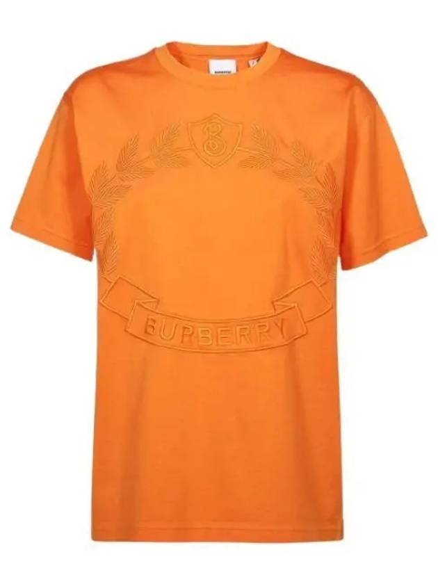 Embroidered Logo Short Sleeve T-Shirt Orange - BURBERRY - BALAAN 2