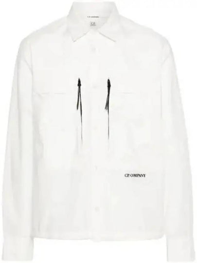 Cotton Popeline Over Long Sleeve Shirt White - CP COMPANY - BALAAN 2