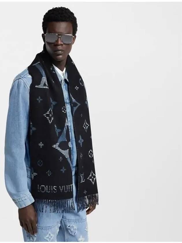 LV Galaxy Tartan Scarf Black - LOUIS VUITTON - BALAAN 6