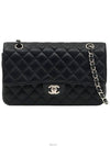 Black caviar silver chain classic medium flap shoulder bag 19th unit A01112 - CHANEL - BALAAN 1