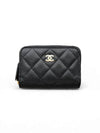 Classic caviar black zipper card wallet gold AP0216 - CHANEL - BALAAN 1