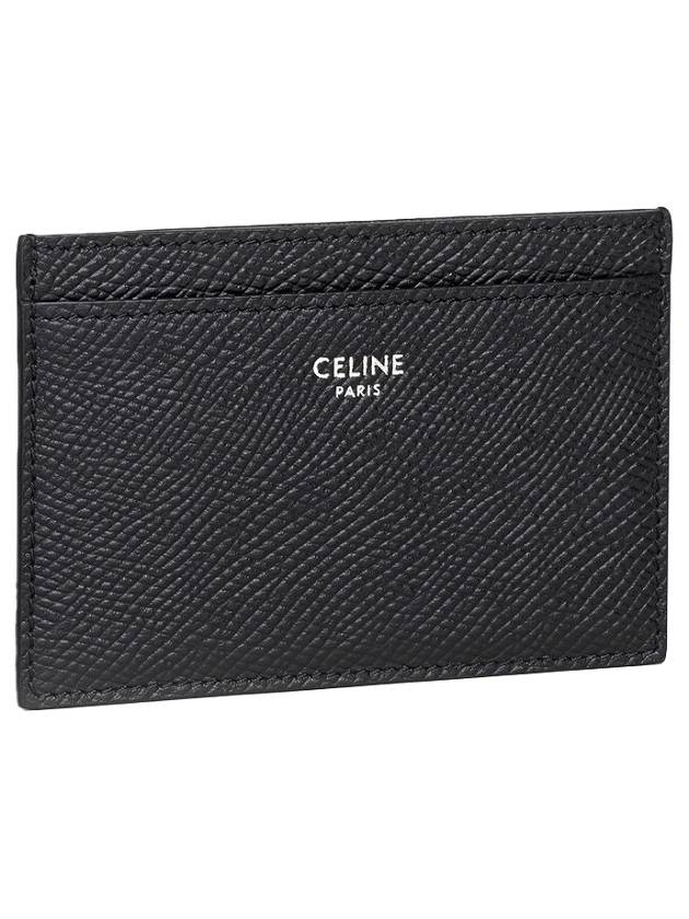 Logo Grain Card Wallet Black - CELINE - BALAAN 3